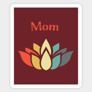 Mother's Day Mom Multi-Color Lotus Blossom Retro Vintage Magnet